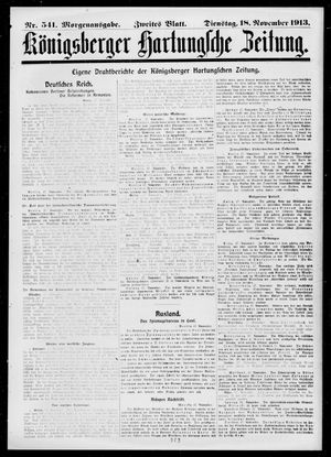 Königsberger Hartungsche Zeitung vom 18.11.1913