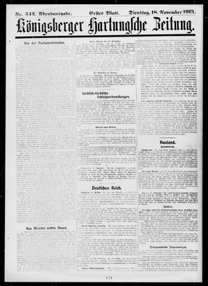 Königsberger Hartungsche Zeitung vom 18.11.1913