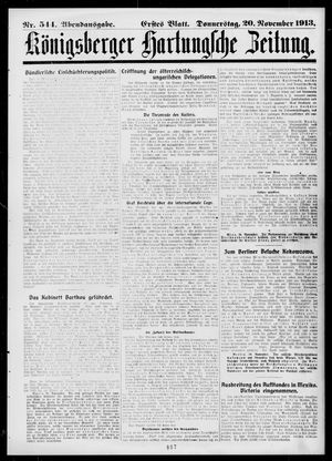 Königsberger Hartungsche Zeitung on Nov 20, 1913