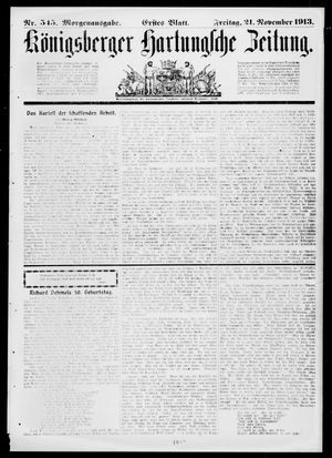 Königsberger Hartungsche Zeitung vom 21.11.1913