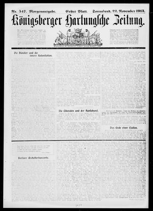 Königsberger Hartungsche Zeitung on Nov 22, 1913