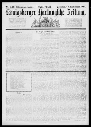 Königsberger Hartungsche Zeitung vom 23.11.1913
