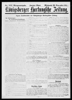 Königsberger Hartungsche Zeitung vom 26.11.1913