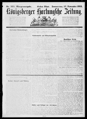 Königsberger Hartungsche Zeitung on Nov 27, 1913