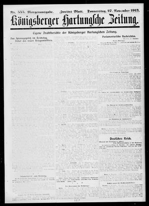 Königsberger Hartungsche Zeitung on Nov 27, 1913