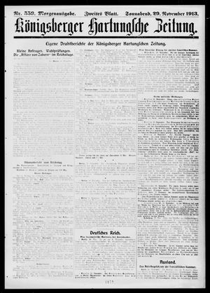 Königsberger Hartungsche Zeitung on Nov 29, 1913