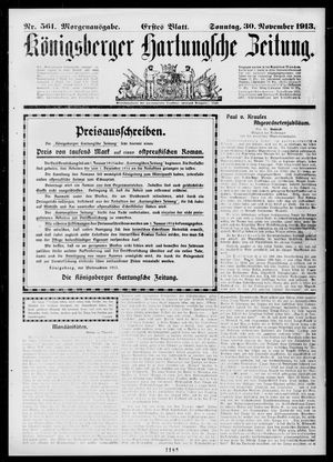Königsberger Hartungsche Zeitung vom 30.11.1913