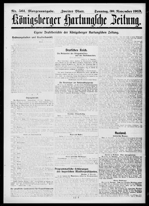 Königsberger Hartungsche Zeitung vom 30.11.1913