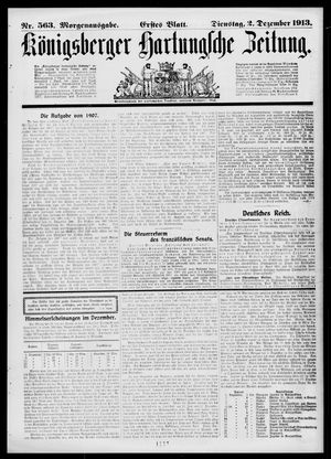 Königsberger Hartungsche Zeitung vom 02.12.1913