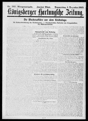 Königsberger Hartungsche Zeitung vom 04.12.1913