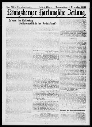 Königsberger Hartungsche Zeitung vom 04.12.1913