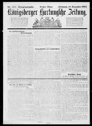 Königsberger Hartungsche Zeitung vom 10.12.1913