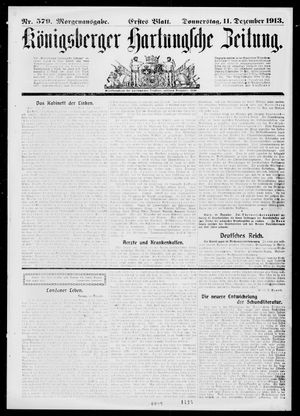 Königsberger Hartungsche Zeitung vom 11.12.1913