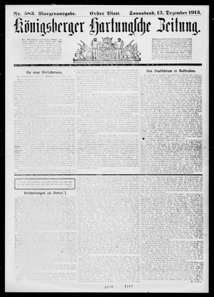 Königsberger Hartungsche Zeitung vom 13.12.1913