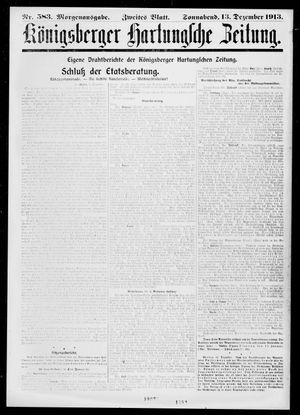 Königsberger Hartungsche Zeitung vom 13.12.1913