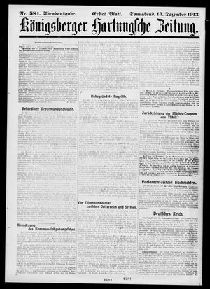 Königsberger Hartungsche Zeitung vom 13.12.1913