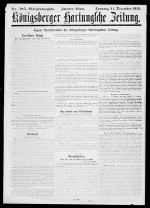 Königsberger Hartungsche Zeitung on Dec 14, 1913