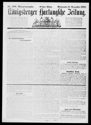 Königsberger Hartungsche Zeitung vom 17.12.1913