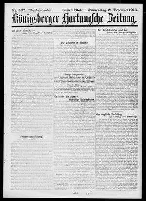 Königsberger Hartungsche Zeitung vom 18.12.1913