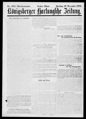 Königsberger Hartungsche Zeitung vom 19.12.1913