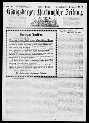 Königsberger Hartungsche Zeitung vom 21.12.1913
