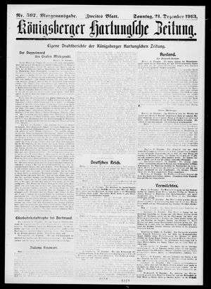 Königsberger Hartungsche Zeitung vom 21.12.1913