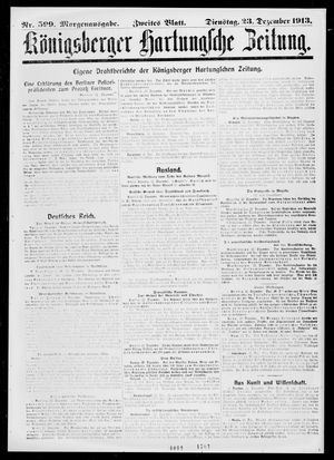 Königsberger Hartungsche Zeitung vom 23.12.1913
