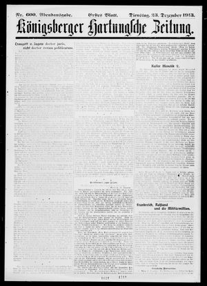 Königsberger Hartungsche Zeitung vom 23.12.1913