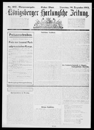 Königsberger Hartungsche Zeitung vom 30.12.1913