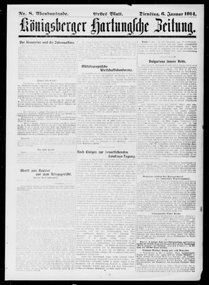 Königsberger Hartungsche Zeitung vom 06.01.1914