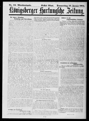 Königsberger Hartungsche Zeitung vom 15.01.1914