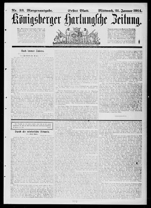 Königsberger Hartungsche Zeitung vom 21.01.1914