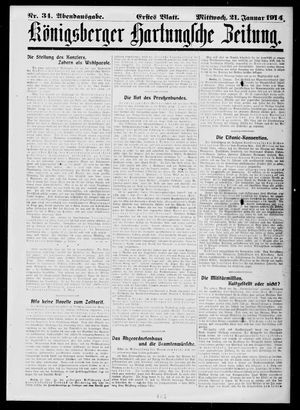 Königsberger Hartungsche Zeitung vom 21.01.1914