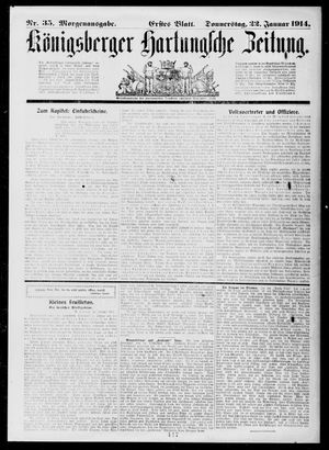 Königsberger Hartungsche Zeitung vom 22.01.1914