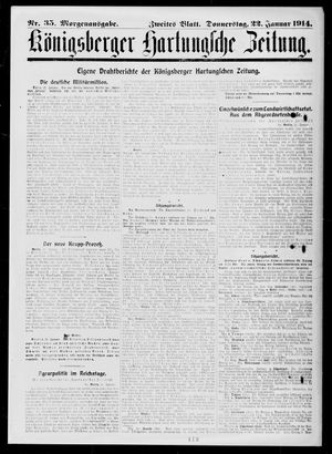 Königsberger Hartungsche Zeitung vom 22.01.1914