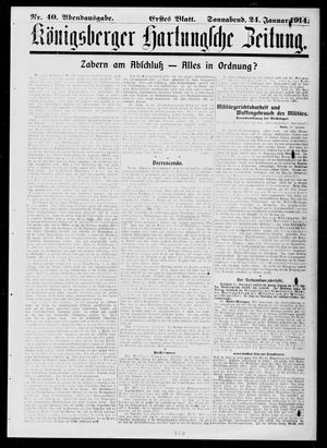 Königsberger Hartungsche Zeitung vom 24.01.1914
