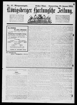 Königsberger Hartungsche Zeitung vom 29.01.1914
