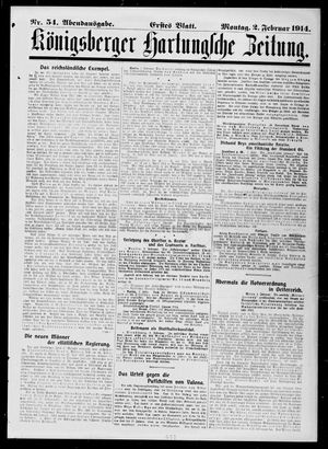 Königsberger Hartungsche Zeitung on Feb 2, 1914