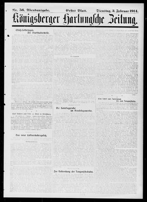 Königsberger Hartungsche Zeitung vom 03.02.1914