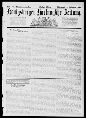 Königsberger Hartungsche Zeitung vom 04.02.1914