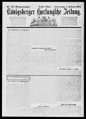 Königsberger Hartungsche Zeitung vom 05.02.1914