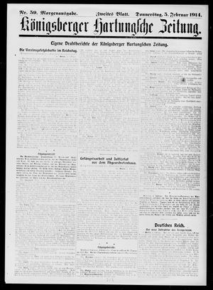 Königsberger Hartungsche Zeitung vom 05.02.1914