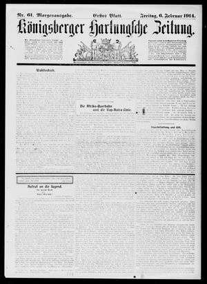 Königsberger Hartungsche Zeitung vom 06.02.1914