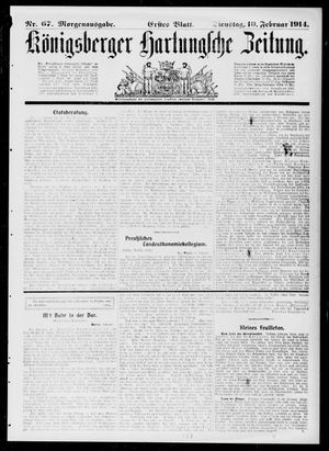 Königsberger Hartungsche Zeitung vom 10.02.1914