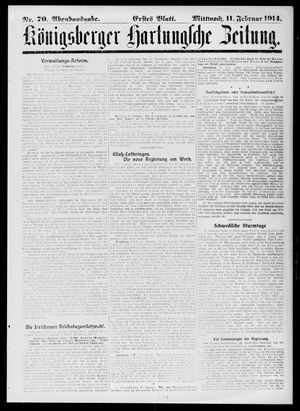 Königsberger Hartungsche Zeitung vom 11.02.1914