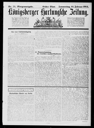 Königsberger Hartungsche Zeitung on Feb 12, 1914