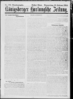 Königsberger Hartungsche Zeitung vom 12.02.1914