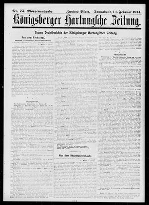 Königsberger Hartungsche Zeitung on Feb 14, 1914