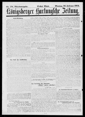 Königsberger Hartungsche Zeitung vom 16.02.1914