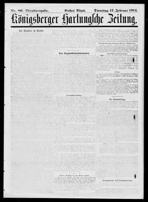 Königsberger Hartungsche Zeitung vom 17.02.1914